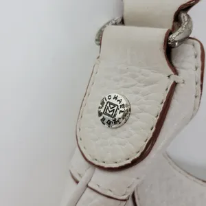 Michael Kors Womens Bag White Pebbled Leather Shoulder Hobo Fold Over Buckle thumbnail 9