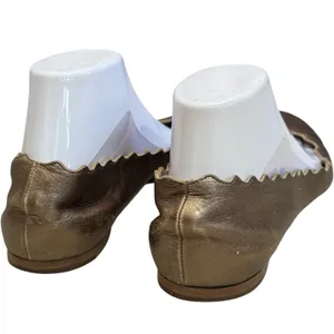 Chloe Lauren Scalloped Ballet Flats Bronze Leather Classic‎ Luxury EU 40 US 9.5 thumbnail 10