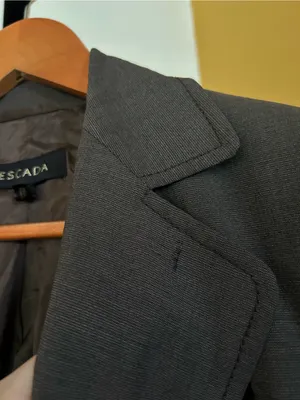 Escada Womens Pure New Wool Tailored Blazer Pants Suit Set Brown Size 36 (Small) thumbnail 5