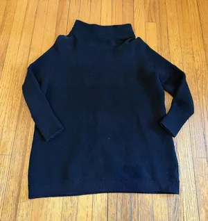 Free People Sweater Womens XSmall Black Mock Neck 3/4 Sleeve Knit Pullover thumbnail 1