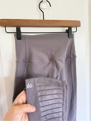 Alo Yoga Grey Moto Panel Leggings thumbnail 5