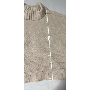 Seven7 Women XL Beige Cable Knit Turtleneck Balloon Sleeve Oversized Sweater thumbnail 8