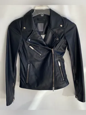 Lot78 European luxury black leather biker jacket 90s downtown girl goth grunge thumbnail 1