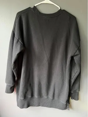 Aerie Black Crewneck Sweatshirt, Size Small thumbnail 1