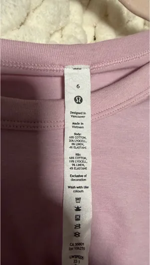 Lululemon Cotton Blend T-Shirt Pink Peony thumbnail 4