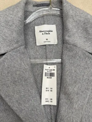 Abercrombie & Fitch Gray Heavy-weight Wool Blend Blazer Coat Size Medium NWT thumbnail 5