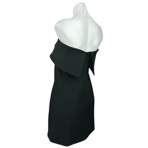 NEW Meshki Mariska Black Strapless Crepe Foldover Bandeau Mini Bodycon Dress 2XL thumbnail 5