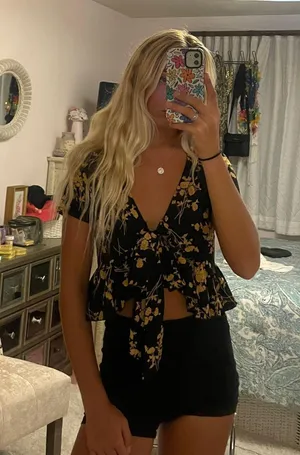 Front Tie Blouse Black thumbnail 1