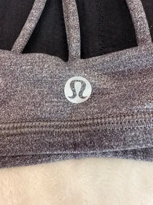 lululemon athletica High-Neck Strappy Sports Bra in Dark Charcoal thumbnail 3