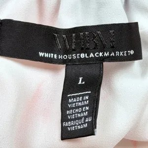 White House Black Market Floral Smocked Off Shoulder Blouse Pink Black Large thumbnail 3