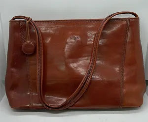 Monsac Original Rich Brown Leather Tote Bag Purse 🌺🌺 thumbnail 1
