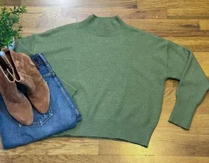 Sophie Rue Womens Large Green Mock Neck Long Sleeve Sweater Corporatecore Work thumbnail 1