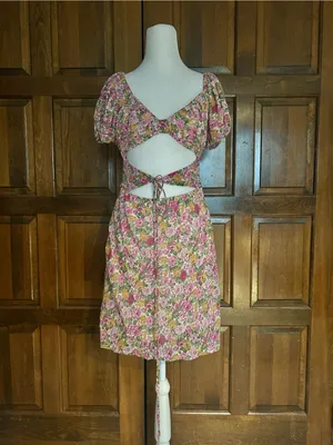NWT Princess Polly Nakita Mini‎ Dress Pink Floral Smocked Cutout US 12 / AU 16 thumbnail 3