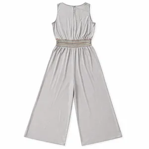 Kori America Lavender Purple‎ Smocked Waist Wide Leg Sleeveless Jumpsuit Small thumbnail 2