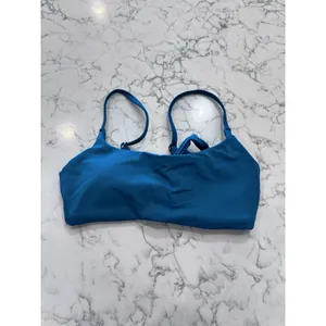 NWOT Quince Lagoon Teal Blue Italian Scoop Neck Bikini Top Size XS thumbnail 3