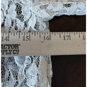 Maurices Womens Medium Lace Moto Jacket Ivory Floral Sheer Asymmetric Zip Artsy thumbnail 6