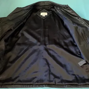 WORTHINGTON lambskin leather longline vintage classic button coat jacket size L thumbnail 6