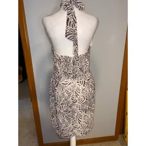 Toccin x‎ RTR Brown White Zebra Print Halter Mini Dress Size 8 Smocked Back thumbnail 10