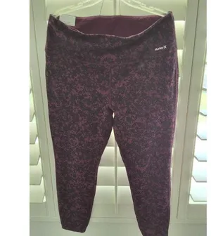 Hurley Size XL Women's Legging pants with 2 zip pockets Blue (MSRP $78) NWT thumbnail 1