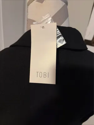Tobi New! Women’s Black Miss Bossy Tuxedo Zipper Wrap Dress Size XS / PT thumbnail 8