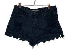Klique B. Black High Rise Festival Jean Shorts Size 28 Distressed Destroyed thumbnail 1