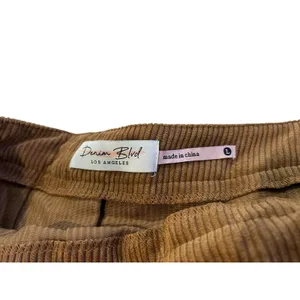 Y2K Denim Blvd Los Angeles Corduroy Brown Pleated Skirt Size L NEW thumbnail 4
