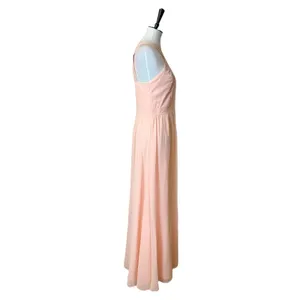 Lulus Peach Pink Halter Maxi Dress Women’s Size Large Chiffon Bridesmaid Formal thumbnail 5