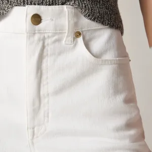 NWT!! J. CREW '96 Slim Wide Jeans Retro Raw Hems Solid White Preppy Frayed 33 thumbnail 6