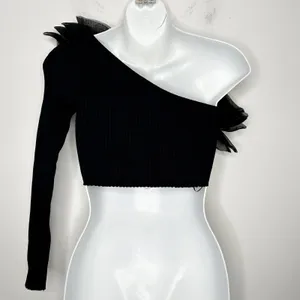 ZARA Crop Top Womens Size Medium Organza Party Glam Hollywood Avant Garde Bold thumbnail 7