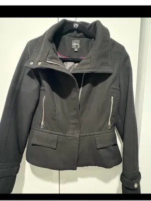 Express Women’s Wool Blend Black Moto Jacket Lined w/ Zipper Pockets Size Medium thumbnail 2