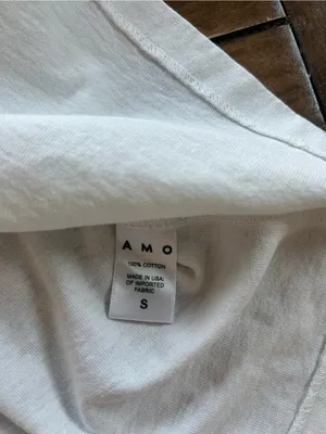 AMO Denim Aviva Tank Top White Cotton S thumbnail 7