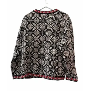 L.L.Bean Nordic Fair Isle Cotton Cardigan Sweater Women’s XL thumbnail 7