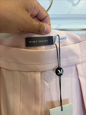 NWT Mint Velvet Pink Pinstripe 2 Piece Shirt Pants Set XL thumbnail 9