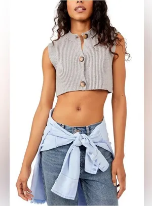 Free People Naiome Rib Micro Vest thumbnail 1