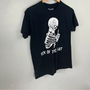 Spencers Skeloton Middle Finger Graphic Short Sleeve Tee Black Medium thumbnail 4