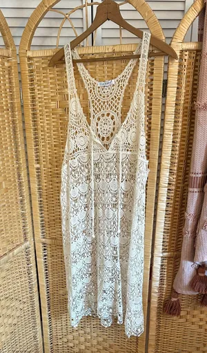 Blue Island Boho Lace Beach Cover Up thumbnail 1