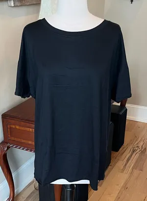 Oversized Solid Black Tee New thumbnail 1
