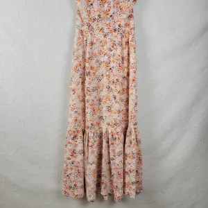 Laundry by Shelli Segal Womens Dress Size 2 Orange Halter Neck Midi Tiered Maxi thumbnail 4