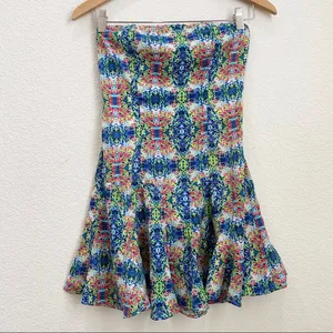 Do&Be Watercolor Printed Cut Out Strapless Dress S thumbnail 8