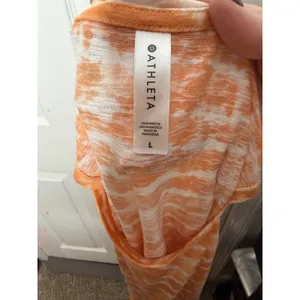ATHLETA Breezy Tank Top Tie Dye Orange/White Size L thumbnail 3