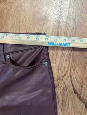 Banana Republic Faux Leather Bootcut Pants 31/12 – Deep Burgundy Wine, Chic Fit thumbnail 12