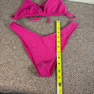 Frankies Bikinis - Red Ribbed and Runched 2-Piece Bikini Sz M Sexy Vacay Beach thumbnail 7