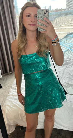 Showpo Blue Sequin Set thumbnail 1