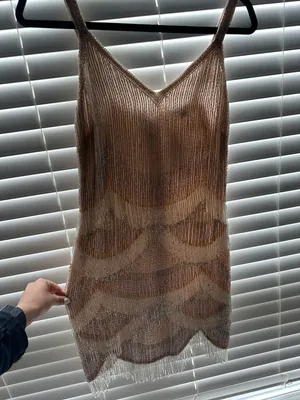 ASOS Miss Selfridge embellished gold mini dress thumbnail 6