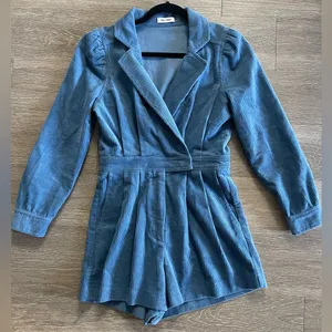 Corduroy Romper, Blue thumbnail 3