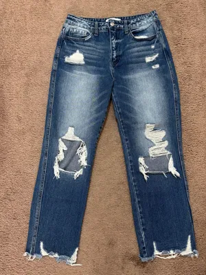 Flying Monkey Dark Wash Straight Leg Jeans thumbnail 1