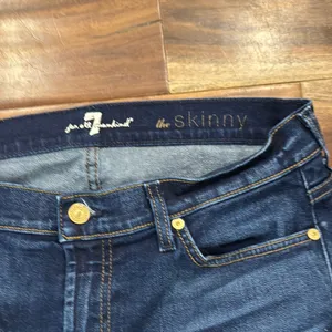 7 for all mankind, size 32 Dark Blue Skinny Jeans thumbnail 2