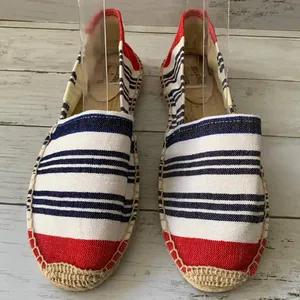 NEW Soludos x Lem Lem Espadrille Comfort Slip-On‎ Shoes in White/Cherry Red thumbnail 3