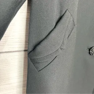 Vintage Black Wool Blend Winter Overcoat with Jeweled Buttons Size XL thumbnail 5