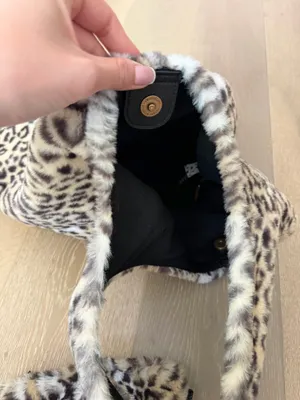 Brandy Melville Cheetah Print furry bag with pouch thumbnail 3
